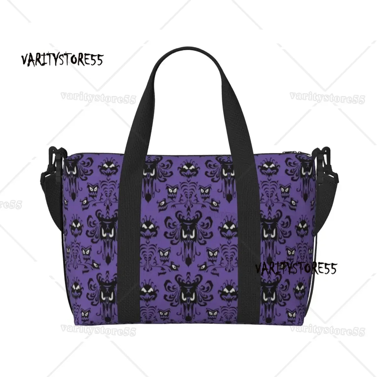Custom Haunted Mansion Groceries Shopping Tote Bags Women Big Capacity Halloween Ghost Happy Haunts Gym Beach Travel Bags
