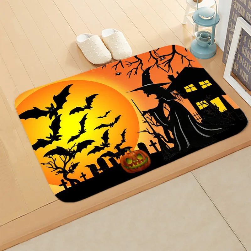 2024 Halloween Pumpkin Carpet Bedroom Bathroom Floor Mats Decorative Halloween Floor Mats Christmas Mats Christmas Decorations