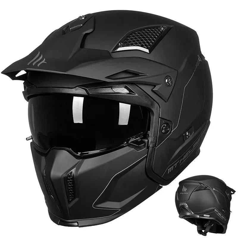 MT Off-Road Motorcycle Helmet Riding Full Face Helmet Variable Half Helmet Personality Unisex Retro Helmet