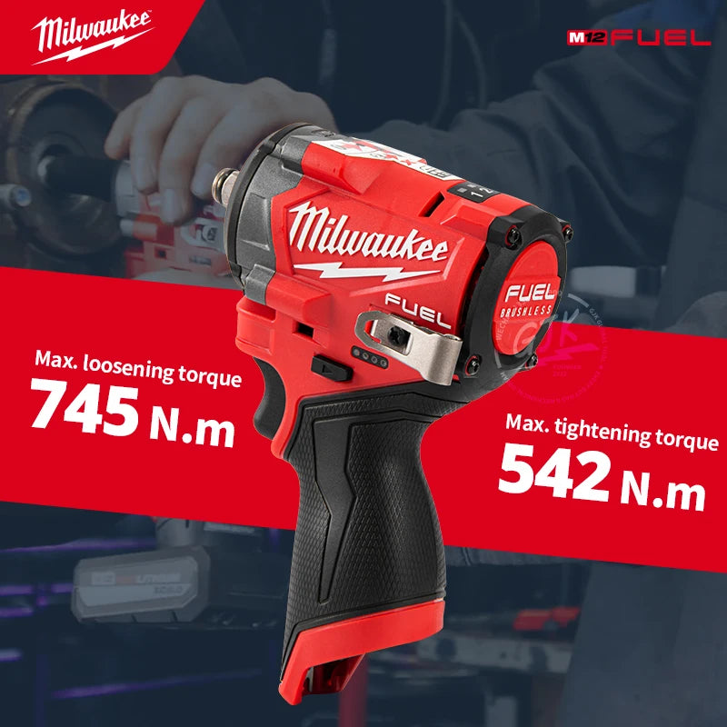 Milwaukee M12 FIW2F12 2563-20 M12 FIW2F38 2562-20 M12 FUEL 12V 1/2" 3/8" Stubby Impact Wrench - Bare Tool