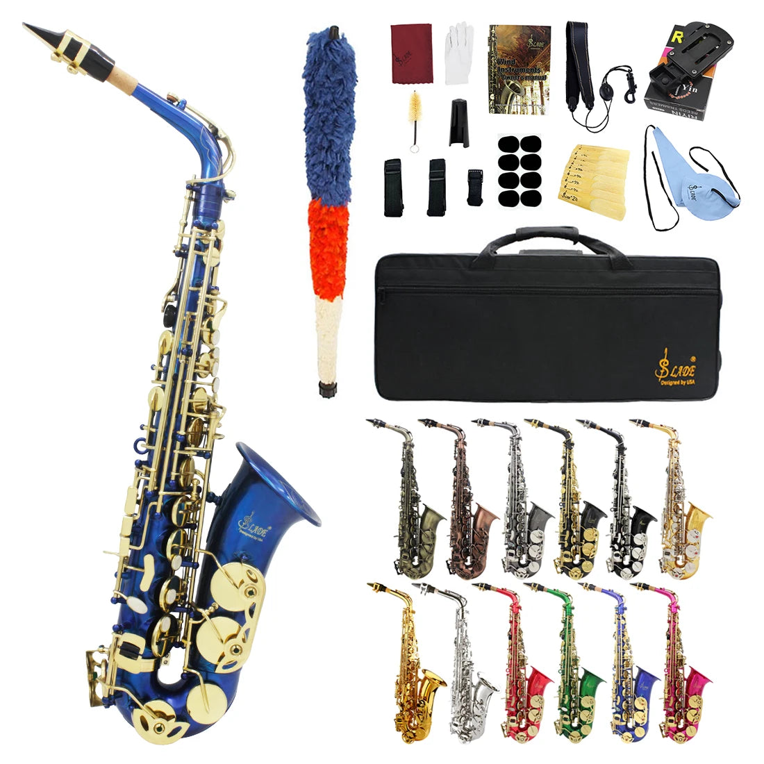 SLADE Eb Alto Saxophone High Quality Brass Body Saxophone Set Professional Woodwind Instruments With Case Reed Sax Accessory