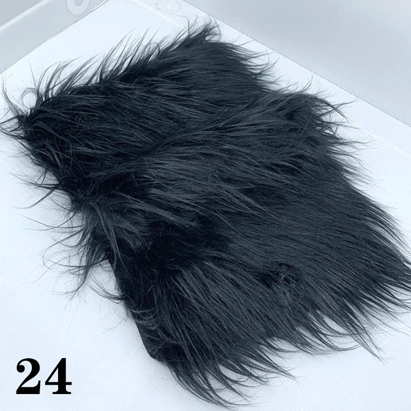 25x45cm Long Hair Faux Fur Fabric for DIY Dolls Hair Beard Craft Making Material Patchwork Garment Sewing Accessories