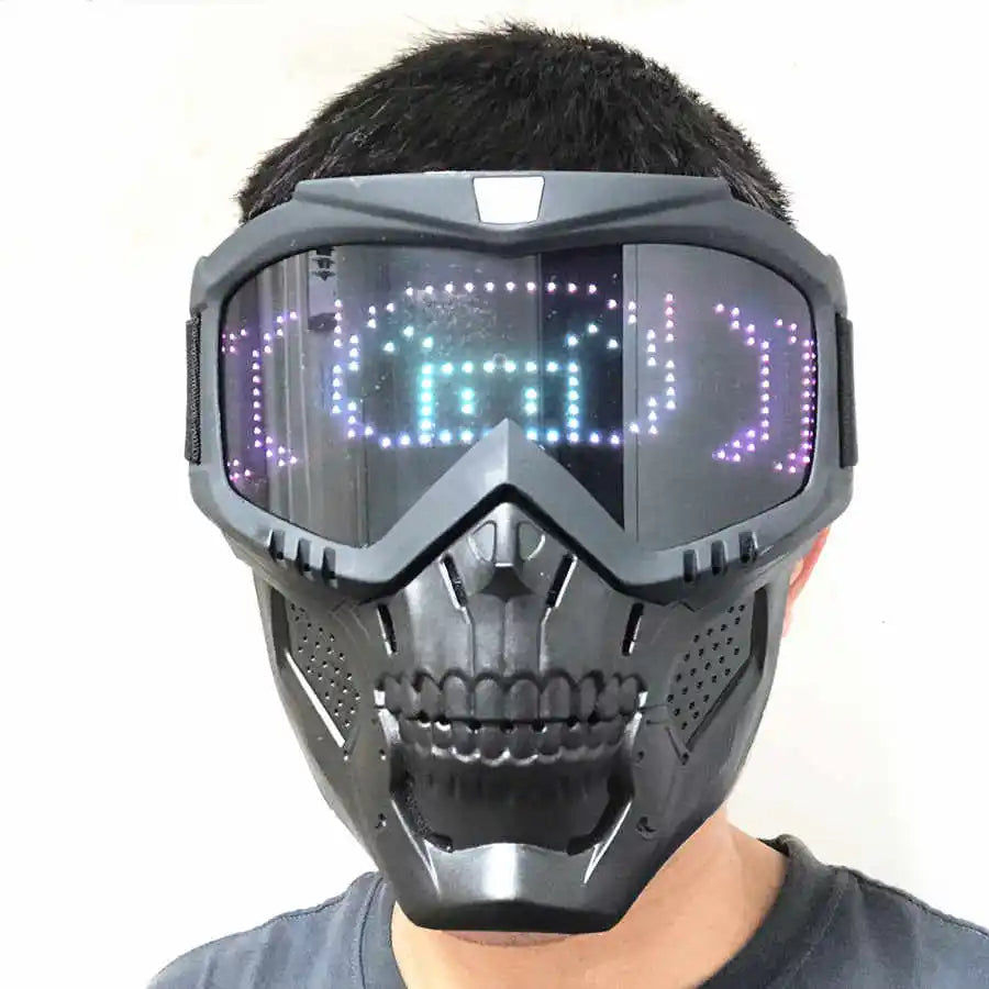 Bluetooth RGB Light Up Party Carnival Led Ski Goggles DIY LED Glasses Display Board Mask Screen Matrix Gift Toys