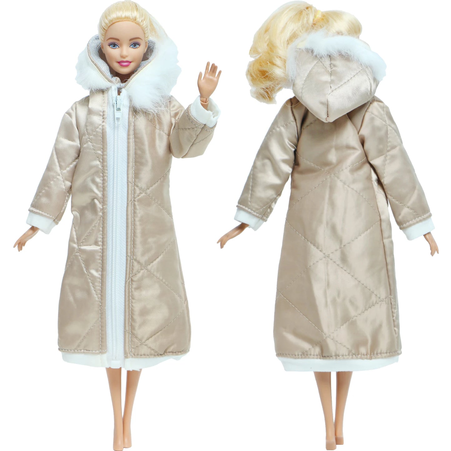 1 Pcs Handmade High Quality Doll Coat Dress Fur Clothes for Barbie Doll Winter Wear Leopard Outfit Doll Accessories Kids Toys