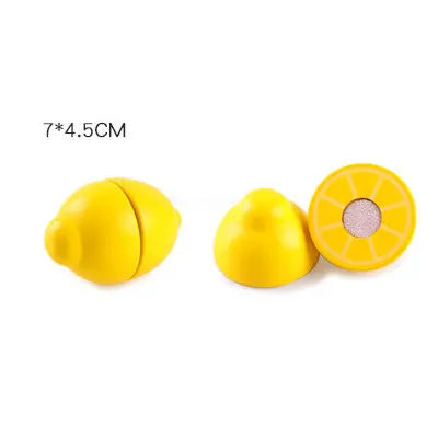 1Pcs Fruit Cutting Educational Toys Wooden Paste Stickers Vegetable Fruit Cutting Kitchen Toy Educational Toy for Children Gift
