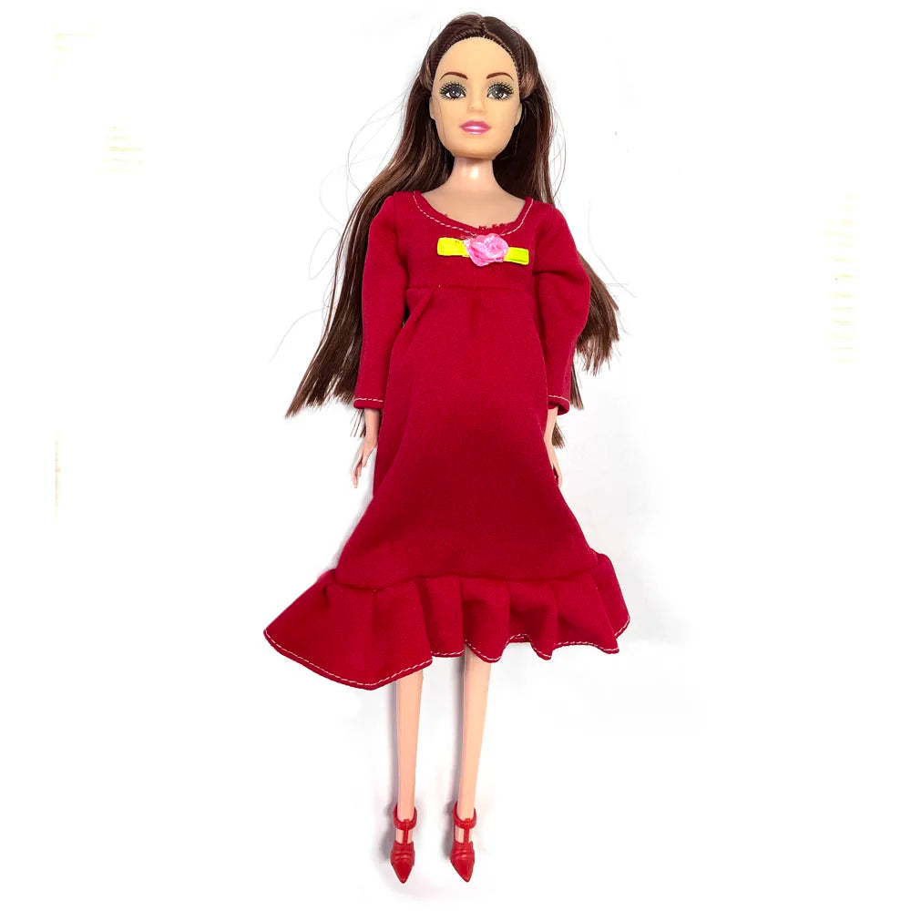 Baby Toy Pregnancy Doll Set Pregnant Doll Suit Doll Have a Baby in Her Tummy for Barbie Doll Child Toy Educational Toy