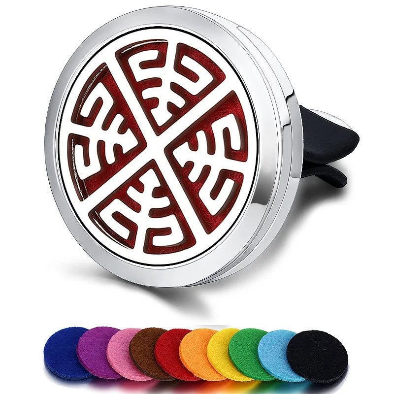 Refillable Car Air Freshener Smell Perfume Diffuser Clip Auto Vent Essential Oil Stainless Steel Locket Interior Accessories