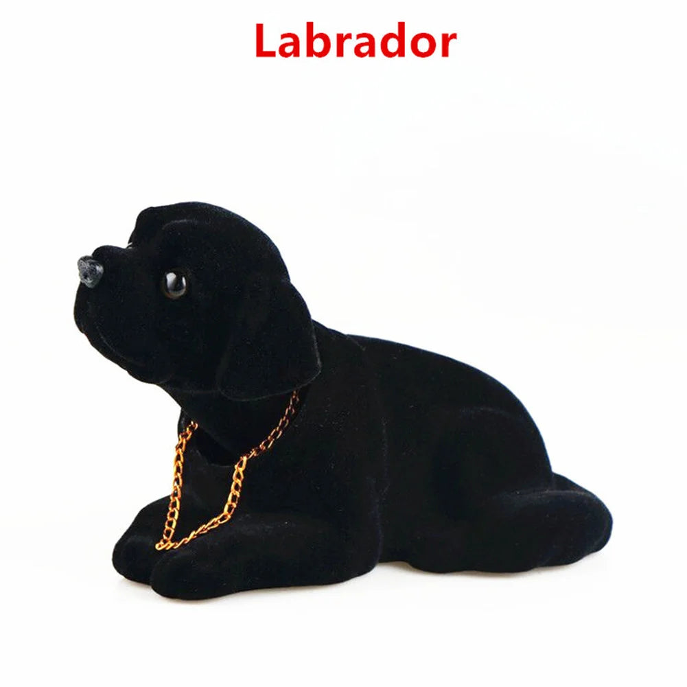 Car Ornament Nodding Dog Creative Shaking Head Puppy Dog Car Dashboard Doll Bobblehead Dog Toy Lucky Gold Chain Rocking Head Dog