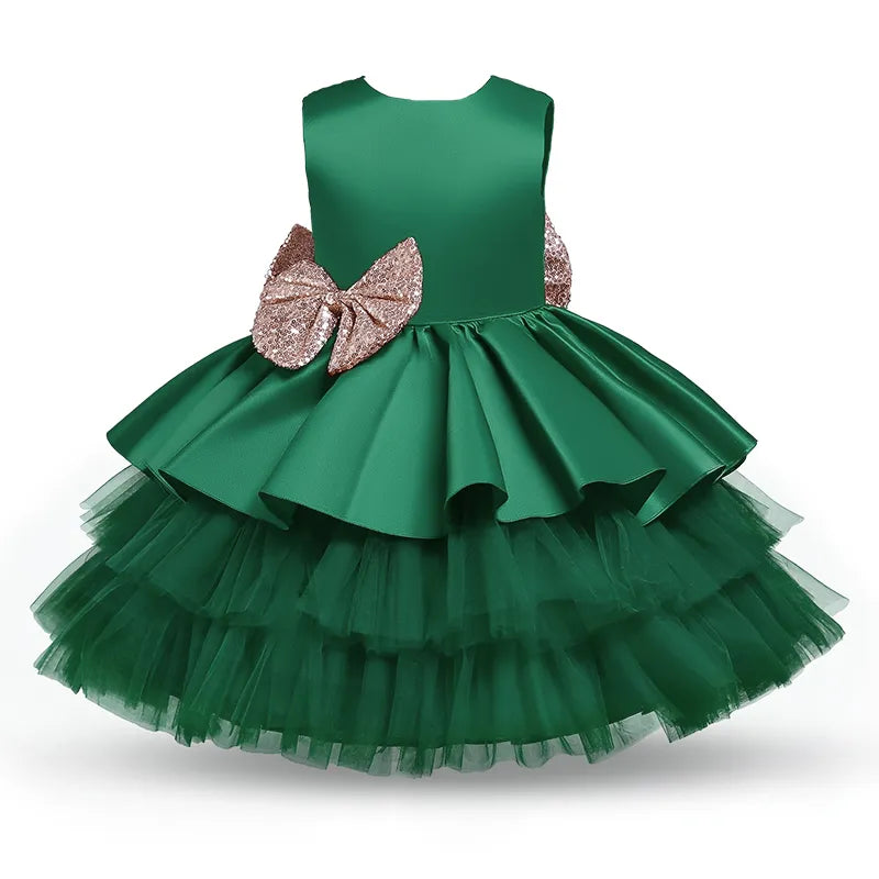 Kids Dress for Girls Christmas New Year Princess Eleagnt Party Tutu Prom Dresses Children Wedding Evening Bowknot Gown 1-5 Years