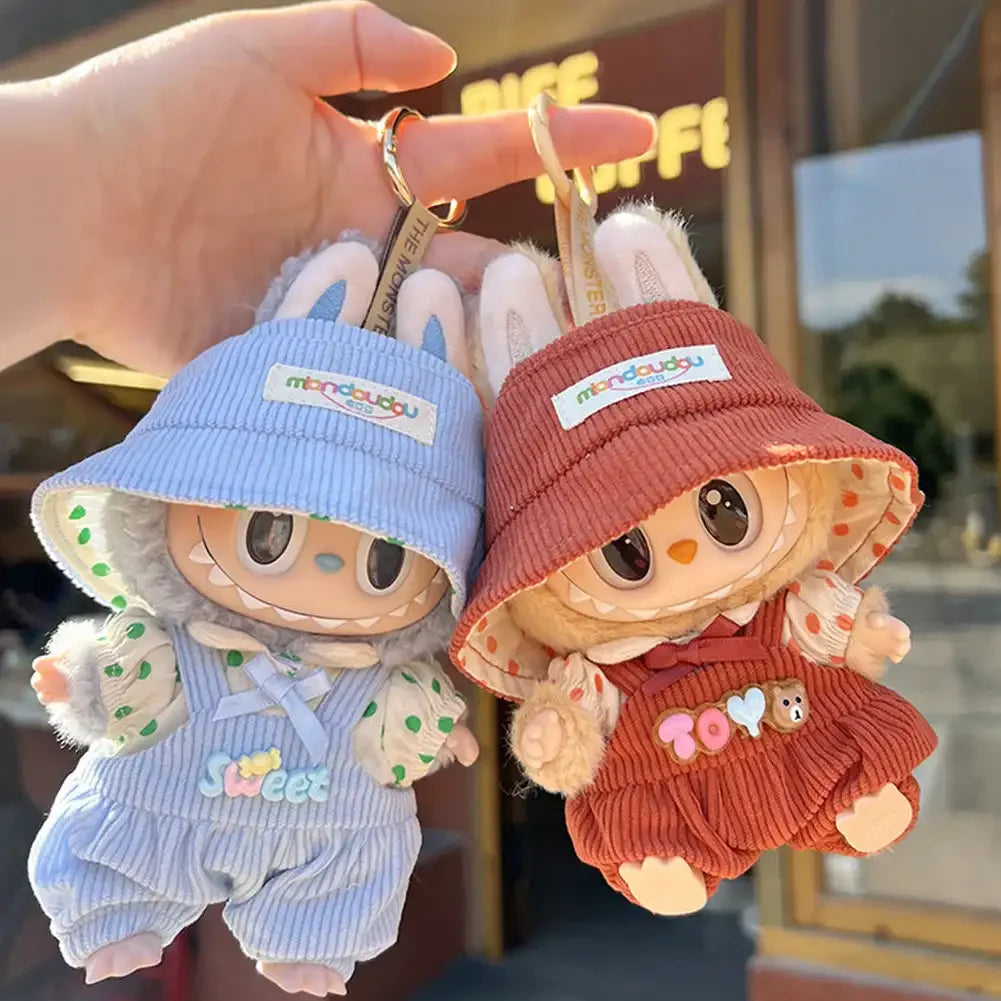 17cm Mini Plush Doll'S Clothes Outfit Accessories for Korea Kpop Exo Labubu Idol Casual Strap Set Clothing Gift