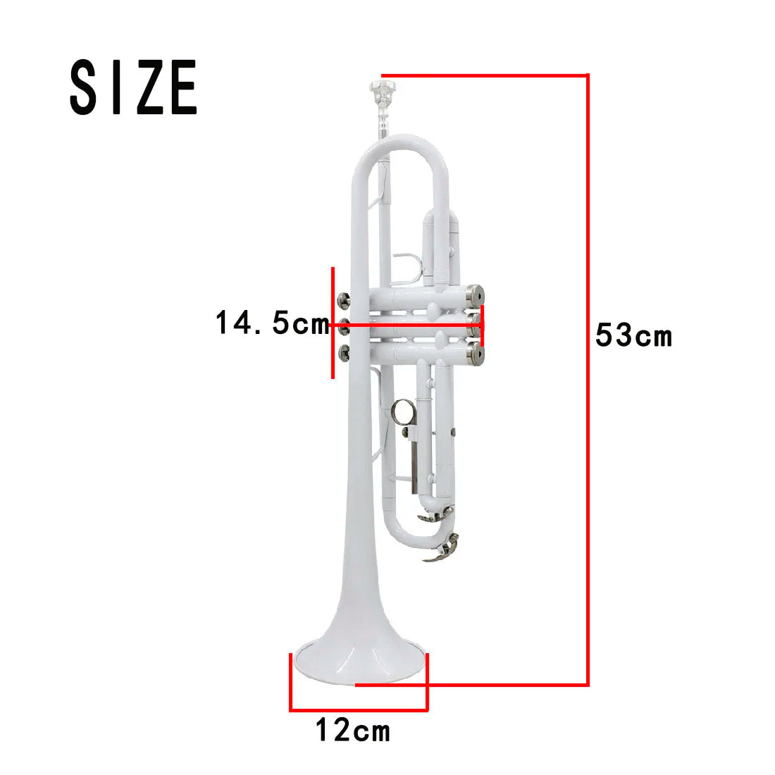 White Trumpet Bb Flat Brass Material Musical Trumpet With Mouthpiece Gloves Cleaning Cloth Box Accessories