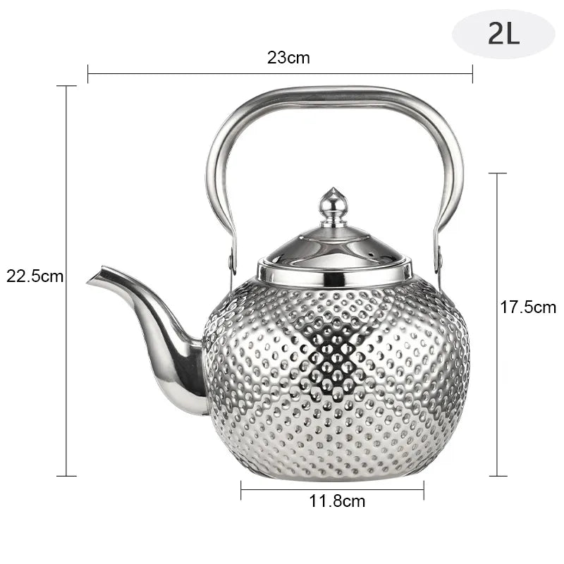 1.2/1.5/2l Teapot 304 Stainless Steel Water Tea Kettle Induction Cooker Stove Tea Pot Drinkware Kitchen Accessories