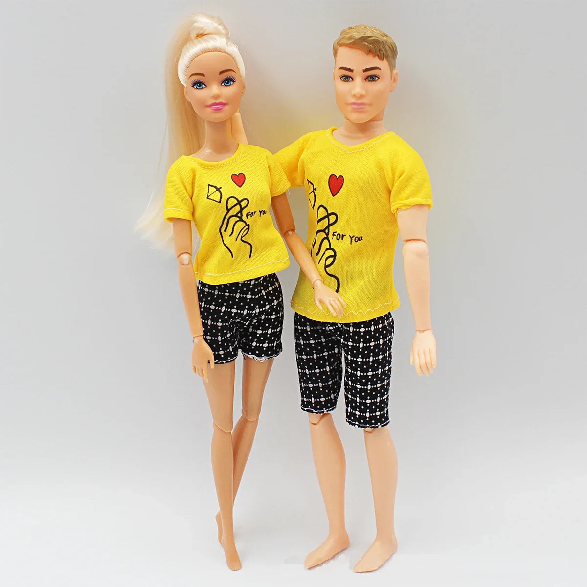 30cm Couple Doll Girlfriend & Boyfriend Ken Doll 1/6 Doll With Wheat Complexion Body Couple Outfit Parents Cosplay Toys Gifts