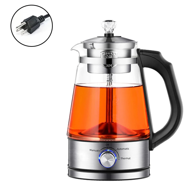 1L Electric Kettle Coffee Tea Maker Thermos Black Pu 'Er Glass Tea Maker Automatic Steam Spray Teapot Kettles Health Pot EU US