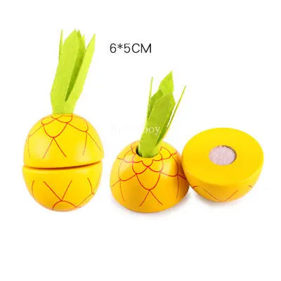 1Pcs Fruit Cutting Educational Toys Wooden Paste Stickers Vegetable Fruit Cutting Kitchen Toy Educational Toy for Children Gift