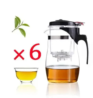 2021 Hot Sale Heat Resistant Glass Teapot Chinese Tea Set Puer Kettle Coffee Glass Maker Convenient Office Tea Pot With Filter