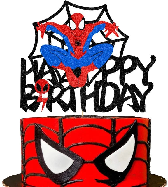 1set the Avengers Birthday Party Cake Topper Super Hero Spiderman Hulk Iron Man Cake Decoration for Kids Birthday Party Supplies