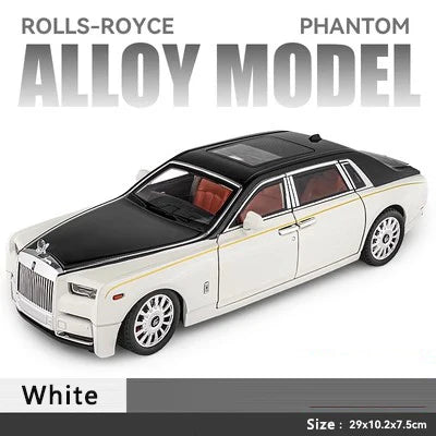 1:18 Rolls-Royce Phantom Alloy Car Model Simulation Sound and Light Pull Back Toy Car Luxury Car Boys Collection Ornaments Gift