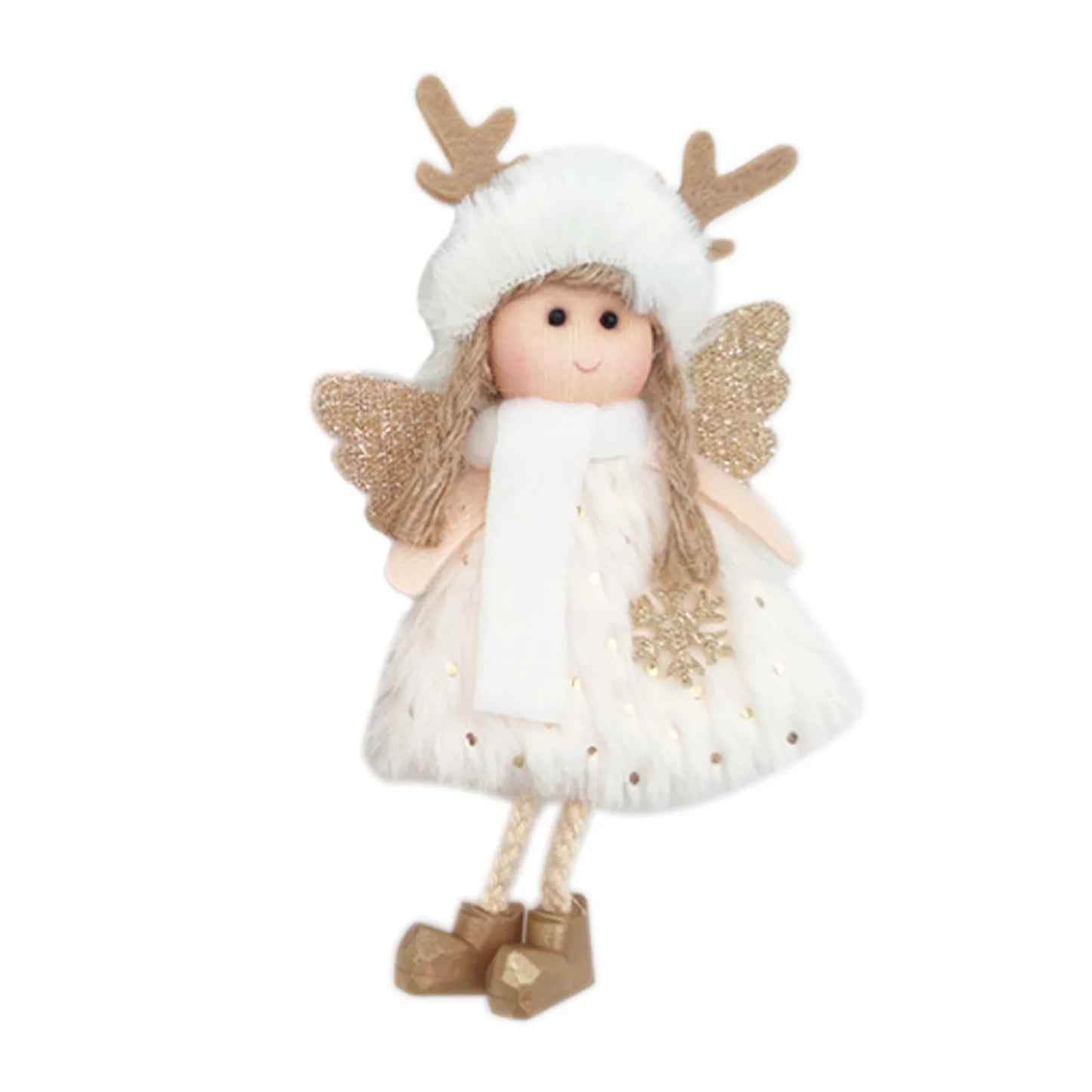 Christmas Tree Decoration Gift Charm Decorations Charms Pendants Angel Light Weight Cute Plush Angel 8X16cm Home Xmas Navidad