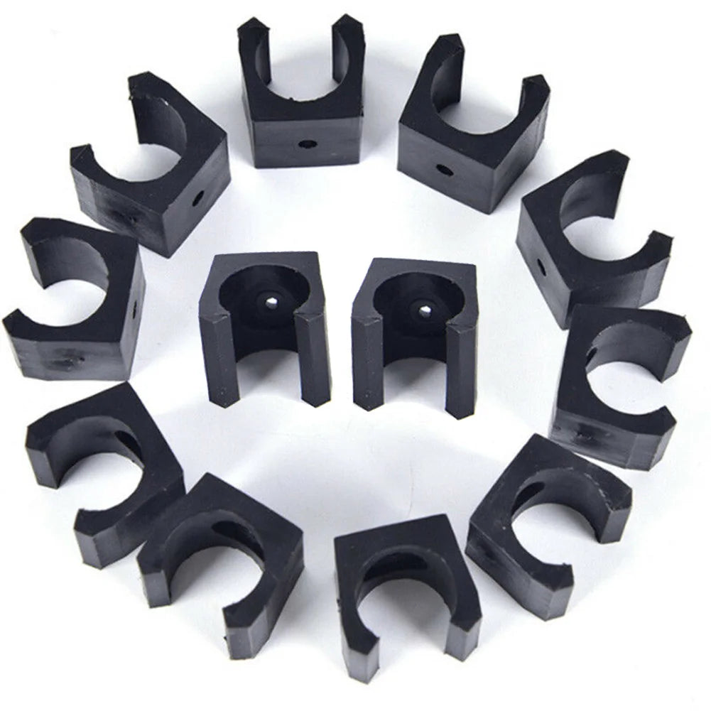 12Pcs Billiard Cue Holders 1.9x1.8x1.8cm Wall Hanging Fishing Rod Holder Plastic Stick Holder Clips Billiard Fishing Accessories