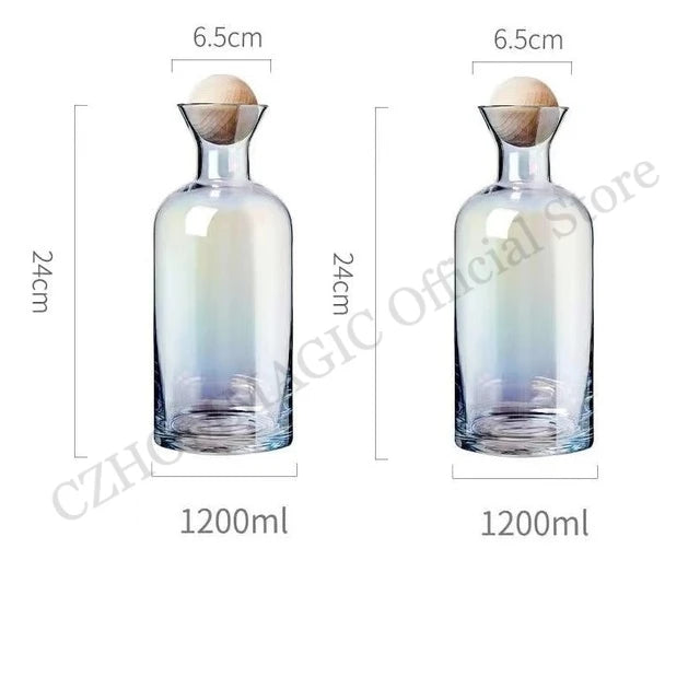 1.2L Water Kettle Amber Borosilicate Glass Tea Pot 250ml Water Cup Heat-Resistant Glass Bottle Water Pitcher Beverage Dispenser