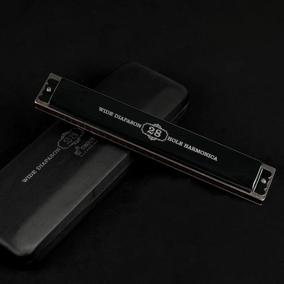 High-End Harmonica Swan 28 Hole Harmonica Polyphony Accent C Adult Students Beginners Professional Performce Harmonica
