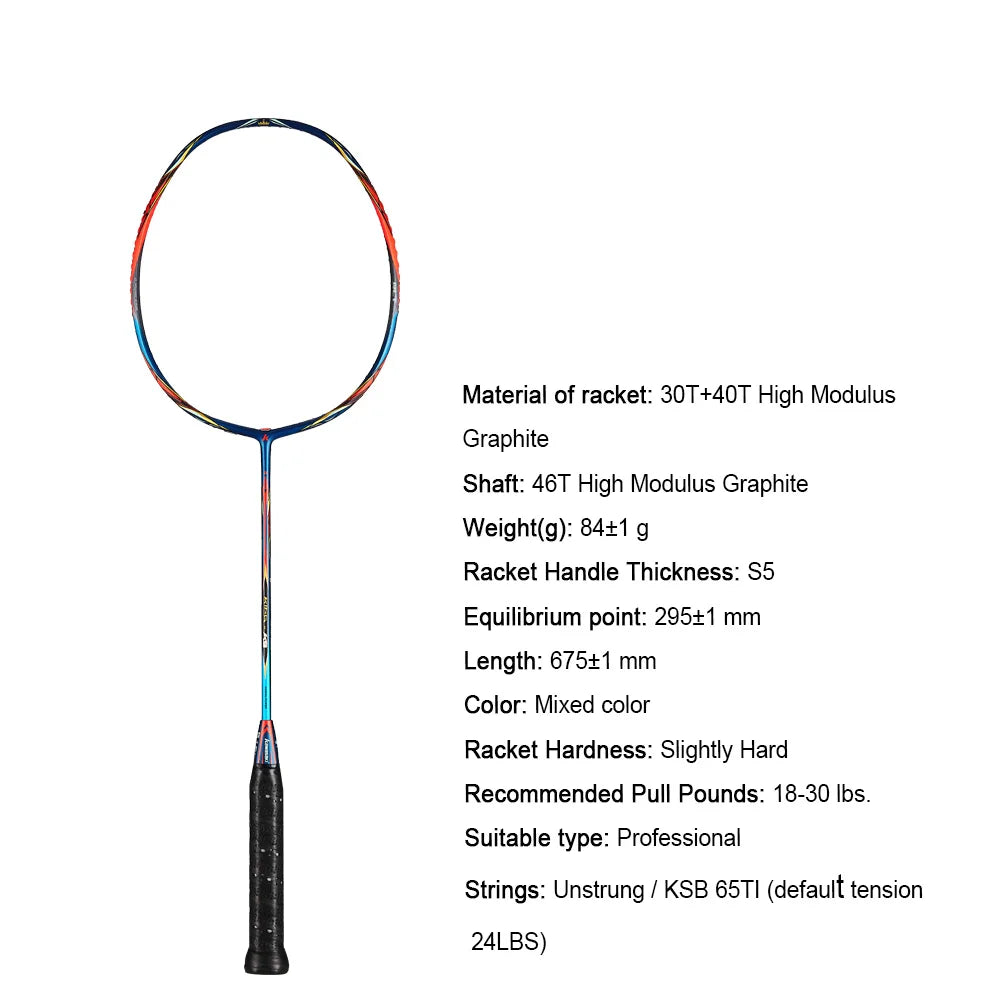 Kawasaki Original Badminton Racket King K9 All-Around Type T Join Power Carbon Fiber Racquet for Intermediate Players