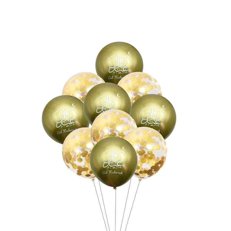 1Set Eid/Hajj Mubarak Latex Balloon Ramadan Kareem Decor Umrah Mubarak Muslim Islamic Hajj Festival Party Supplies 2025