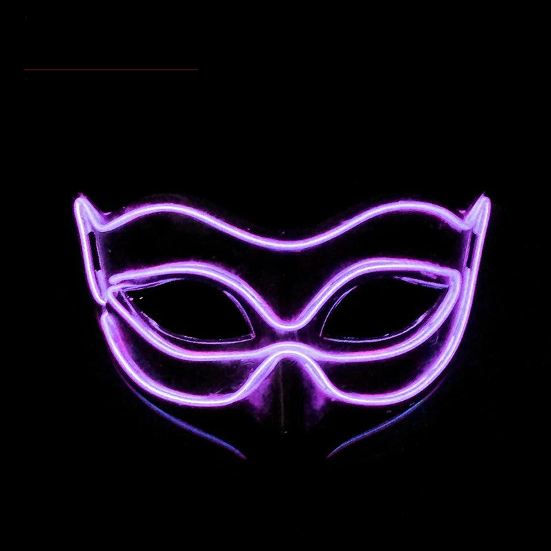 Halloween 10 Colors LED Neon El Wire Mask Cosplay Luminous Fox Mask Dance Party Dress Accessories
