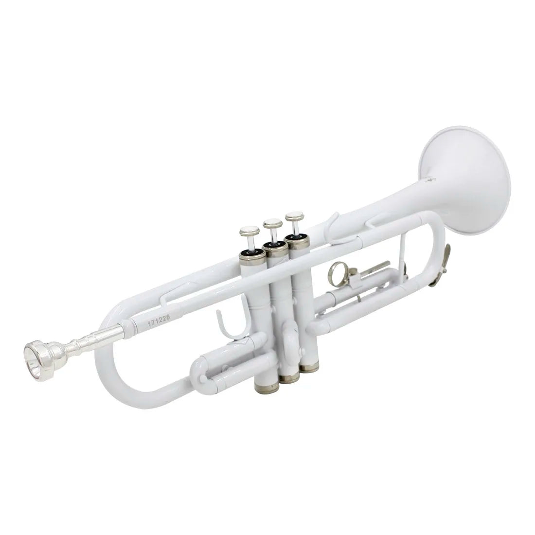 White Trumpet Bb Flat Brass Material Musical Trumpet With Mouthpiece Gloves Cleaning Cloth Box Accessories