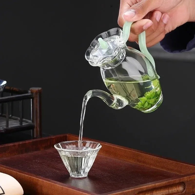 Japanese High-Temperature-Resistant Glass Pot Narcissus Teapot Household High Borosilicate Glass Hand-Held Brewing Teapot