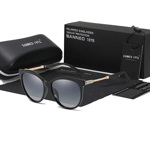 2021 New Luxury HD Polarized Women Sunglasses Fashion Round Ladies Vintage Brand Design Cat Eye Woman Female Sun Glasses Oculos