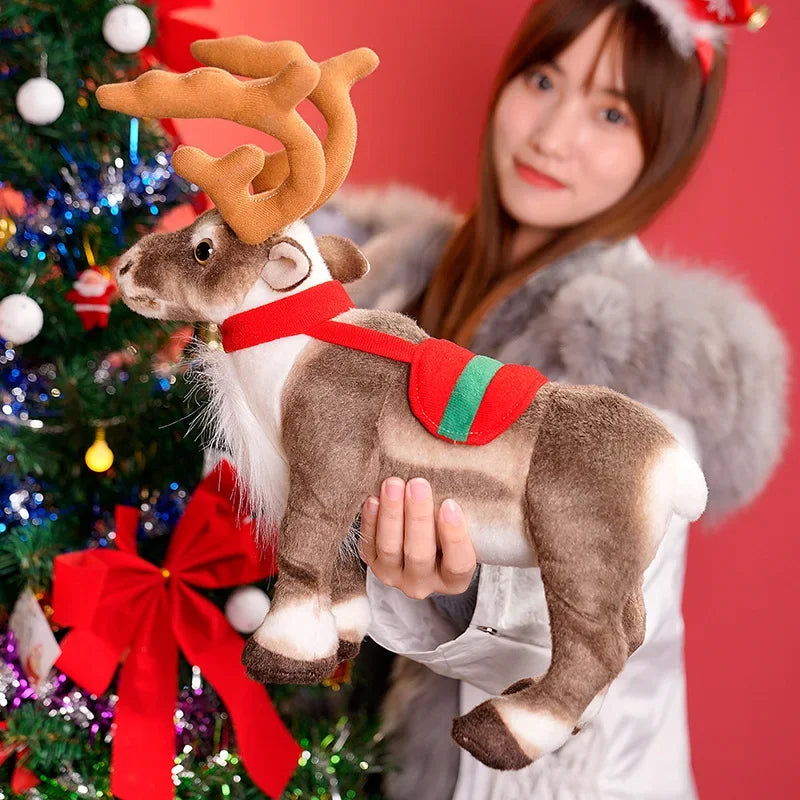 Real-Life Reindeer Plush Toy Christmas Deer Plush Doll Simulation Elk Soft Toys Merry Christmas New Year Decoration Best Gifts
