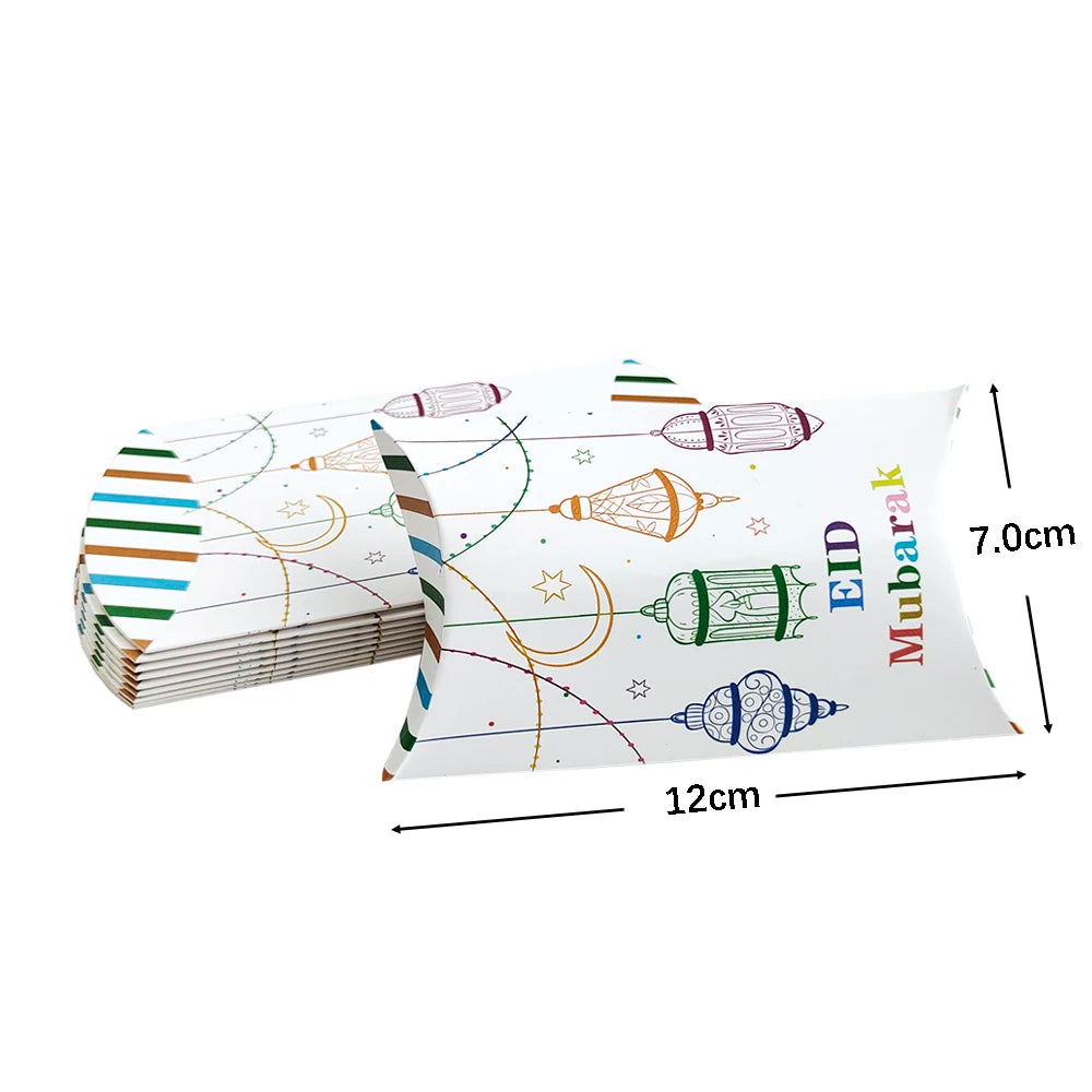 10Pcs Ramadan Gift Boxes Paper Eid Mubarak Candy Cookie Boxes Eid Gift Packing Box Ramadan Decoration 2025 Muslim Islamic Party