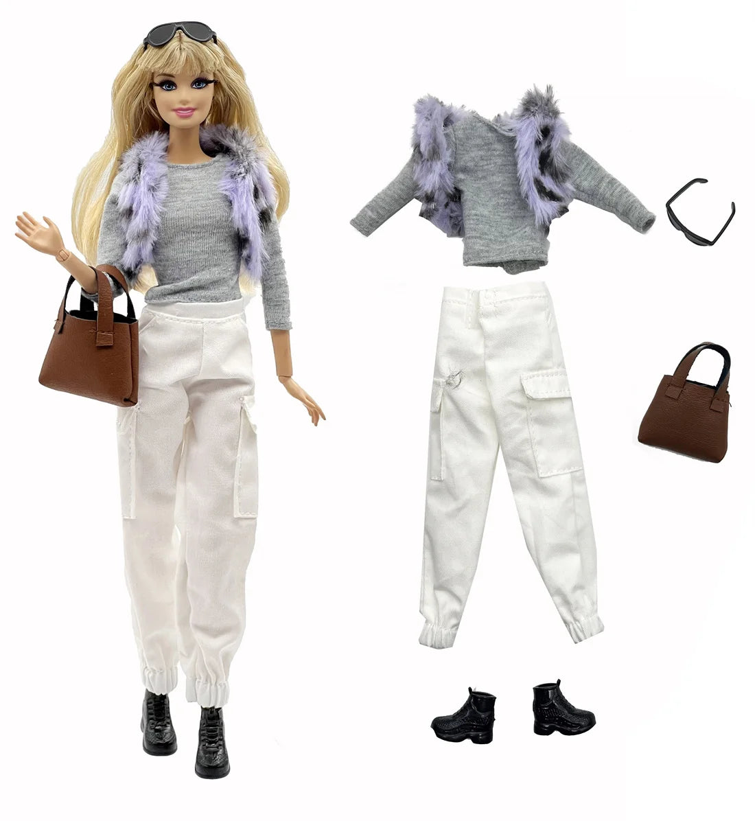 1 Set Cloth Doll Accessories Fashion Model Casual Wear Cool Clothes for 30cm Barbie Doll Kids or Birthday Gift