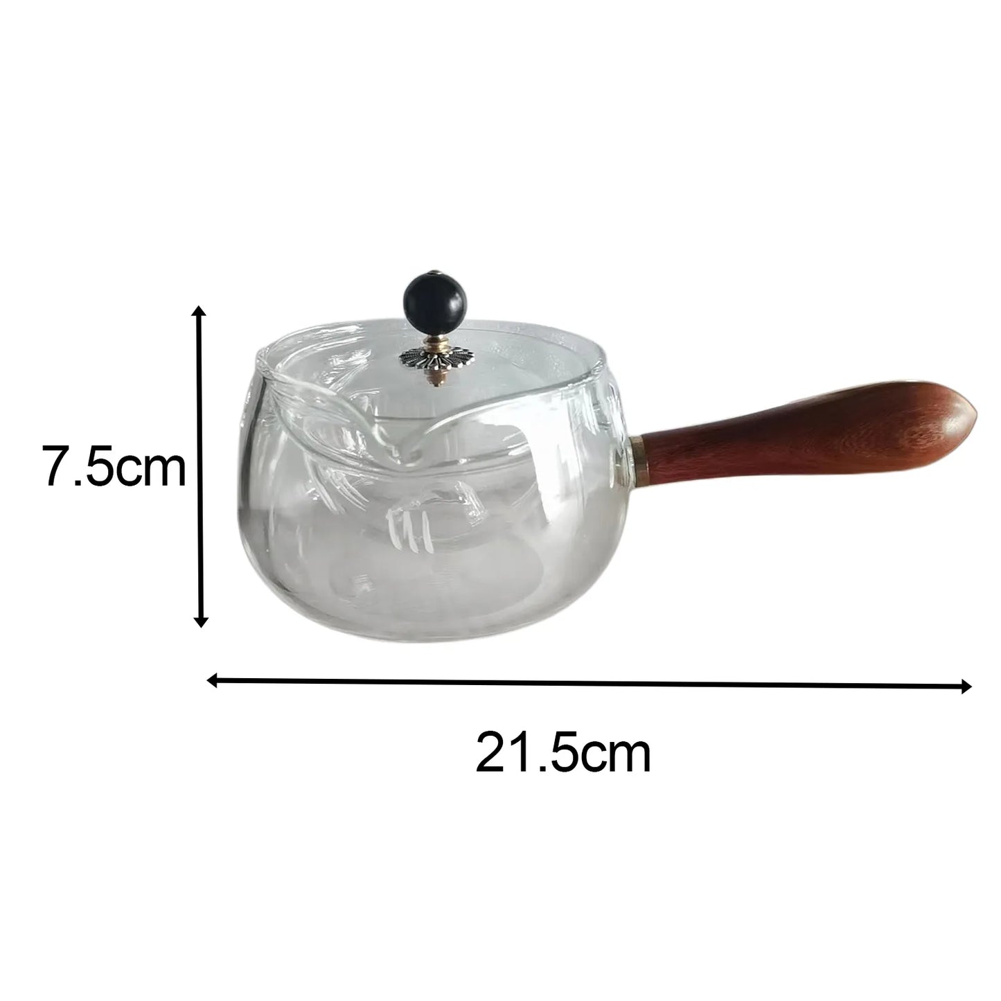 500ml Rotating Tea Maker Glass Teapot Side to Boil Blooming Tea Maker for Home Office Heat Resistant Clear Teapot Lid Kettle