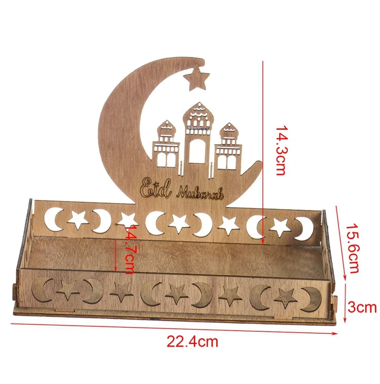 Wooden Pendant EID Mubarak 2024 Ramadan Decoration for Home Kareem Ramadan and Eid Decor Eid AL Adha Islamic Muslim Decor