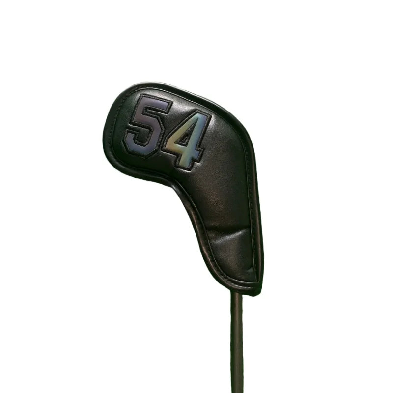 Golf Iron Club Head Cover Headcovers for Sand Wedges Big Number Long Neck Black/White Pu Leather 48 50 52 54 56 58 60 Degree