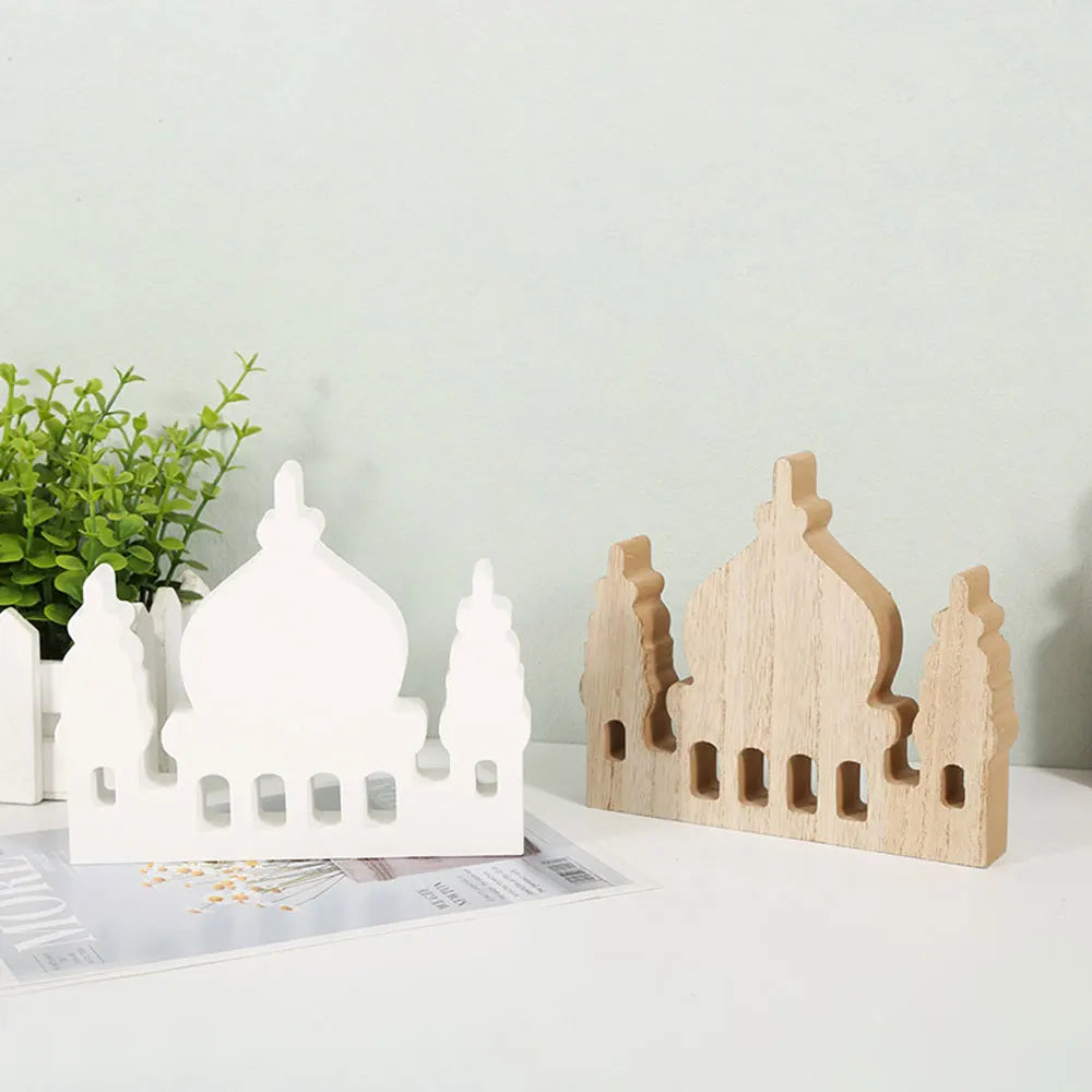 2024 EID Mubarak Wooden Ornaments House Ramadan Decoration for Islam Muslim Event Party Home Table Decoration Kareem Gifts