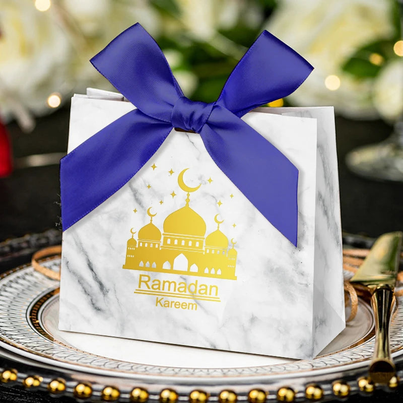 Eid Mubarak Candy Box Set Paper Packaging Gift Bag Party Favor Ramadan Gift Box Muslim Islamic Party Supplies Kareem Decoration