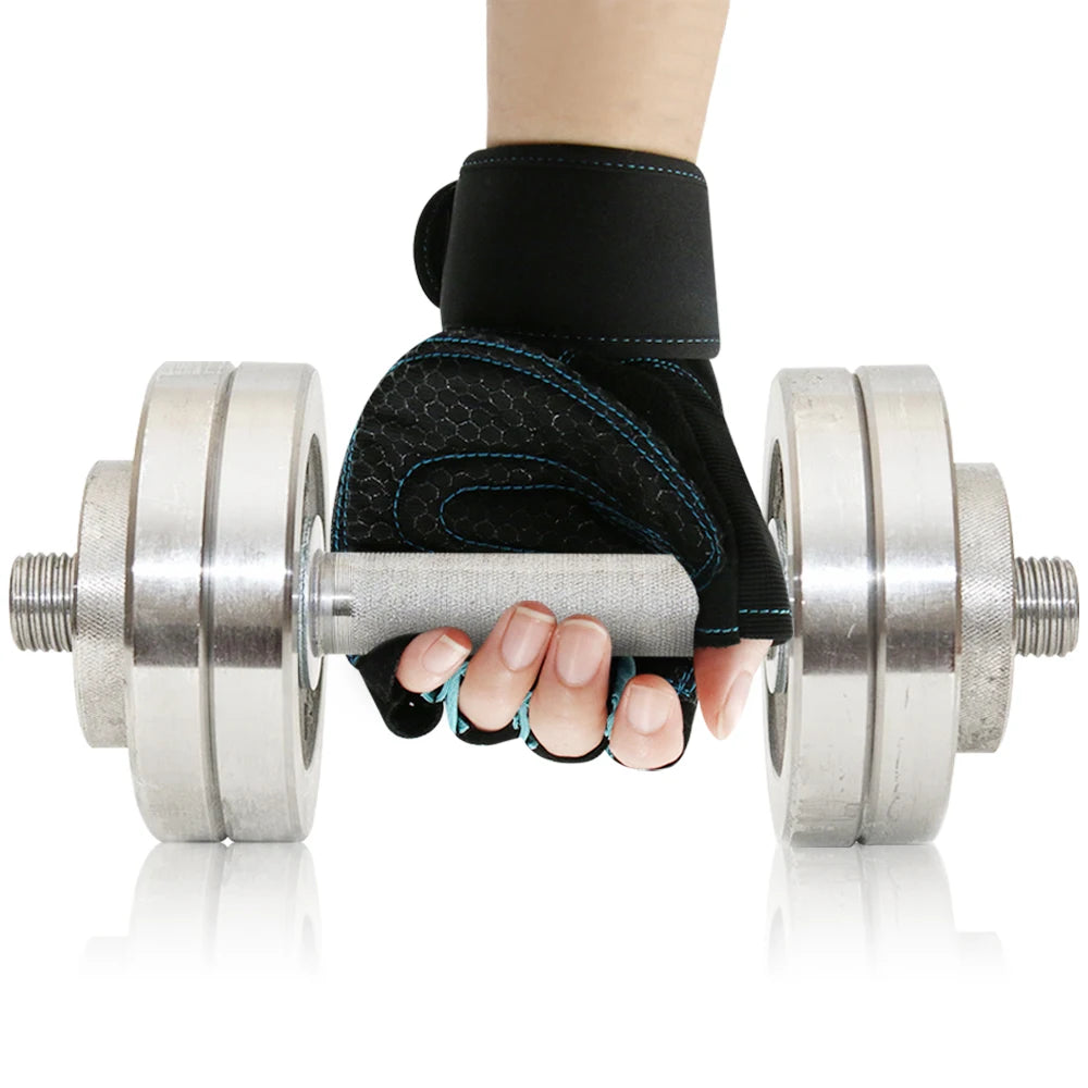Gym Fitness Gloves Women Men Half Finger Cycling Bicycle Motorcyclist Gloves Weightlifting Yoga Sport Training Fingerless Gloves