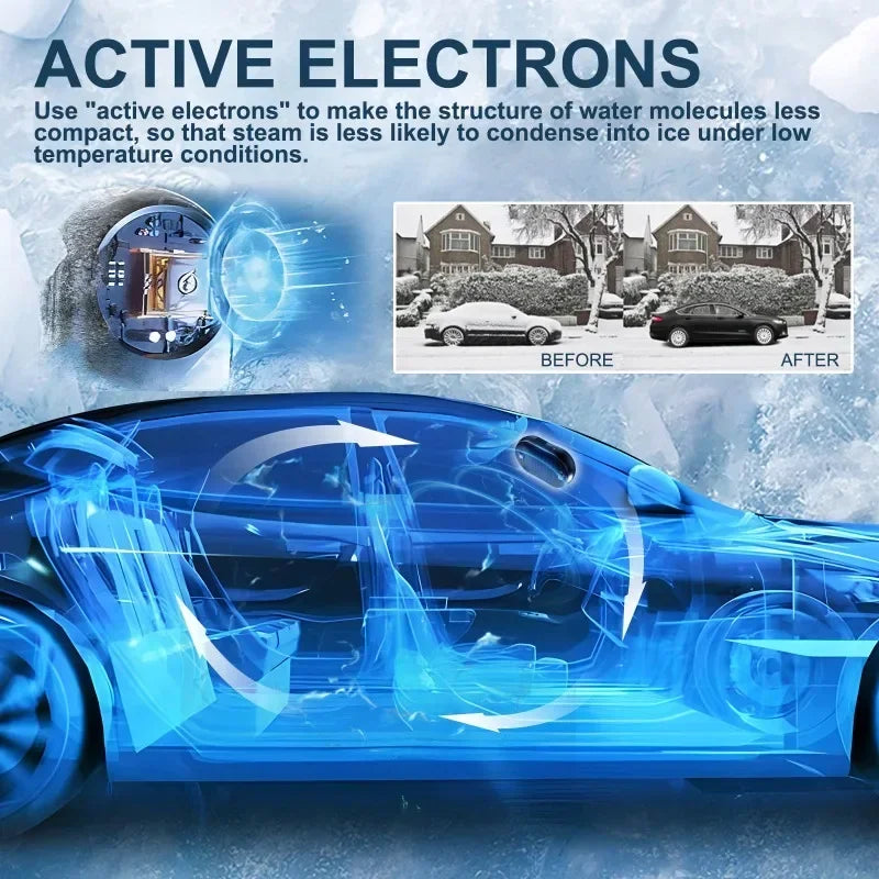 Car Snow Antifreeze Car Electromagnetic Molecular Defroster Front Rear Windshield Car Snow Removal Instrument Solar Antifreeze
