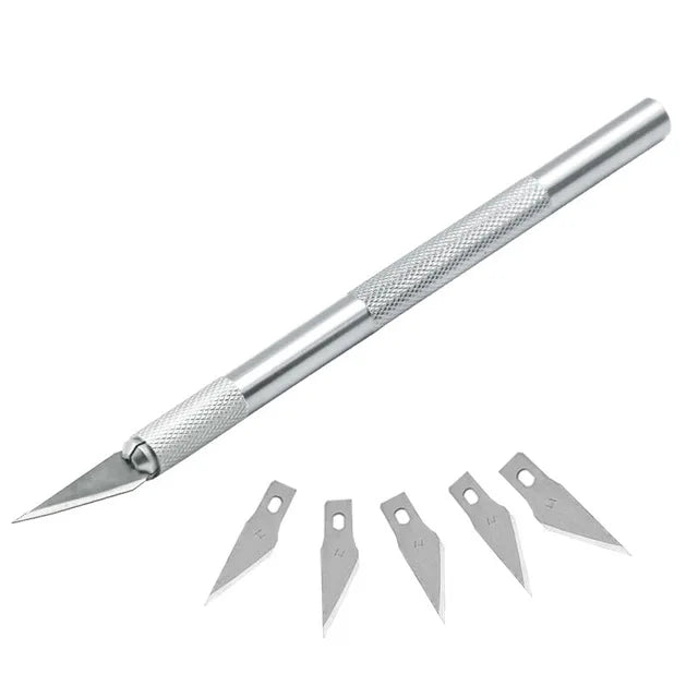 1 Set Precision Hobby Knife Metal Handle With Blades for Arts Wood Carving Tools Crafts Phone PCB Repair Multi DIY Hand Tools