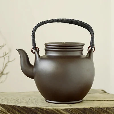 New Chinese Tea Pot Kung Fu Zisha Large Capacity Tea Pot With Filter Creative Handle Purple Clay Teapot Kettle Set