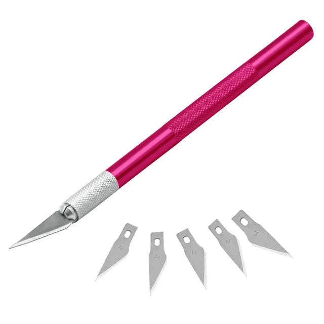 1 Set Precision Hobby Knife Metal Handle With Blades for Arts Wood Carving Tools Crafts Phone PCB Repair Multi DIY Hand Tools