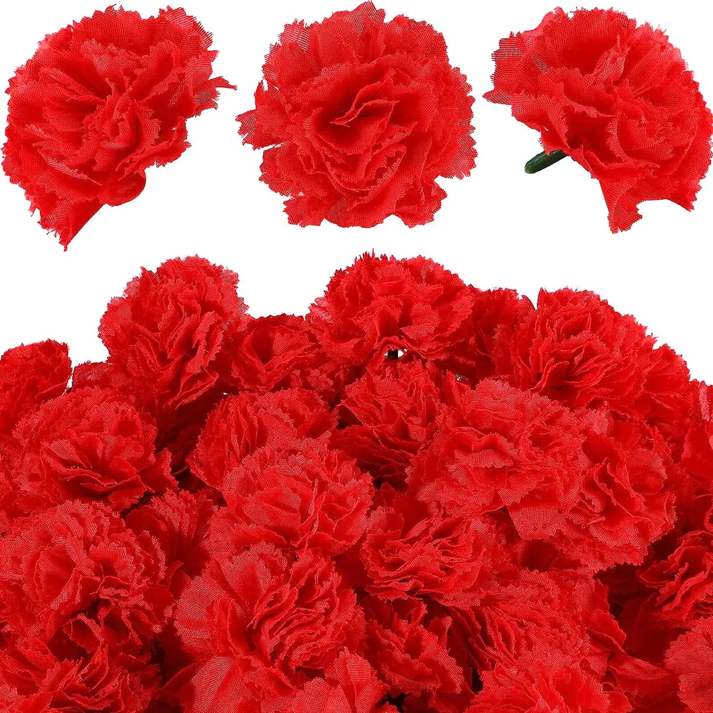 Yannew 50pcs Artificial Marigold Flower Head Yellow Bulk Day of the Dead Decoration for DIY Wreath Halloween Diwali Indian Decor