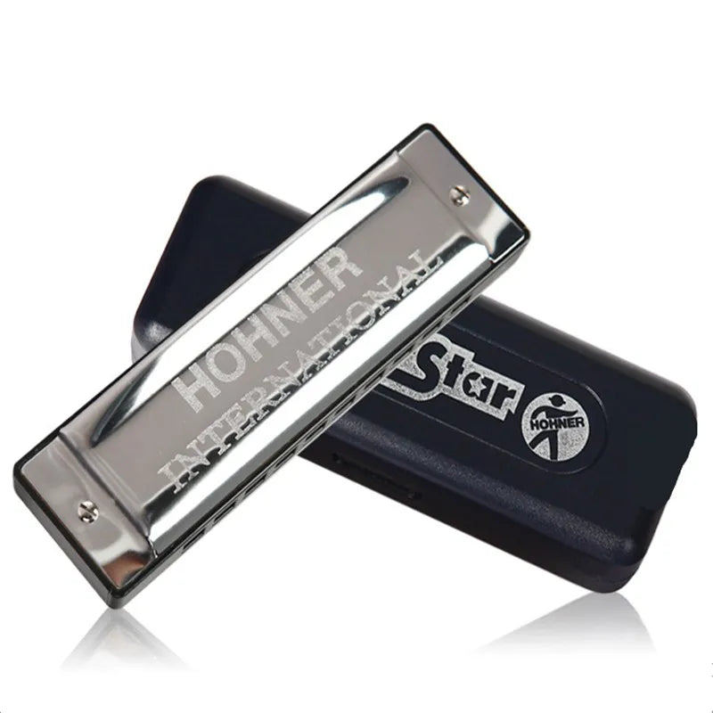 Hohner 10 Holes Armonica Diatonica Harmonica Blues Harp Key of C Mouth Organ Sliver Star Gaita Music Instrument Mundharmonika