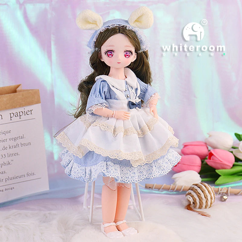 1/6 Bjd Doll Wedding Dress Anime Action Figures Full Set Spherical Jointed Doll for Children's Toys Girl Cosplay Free Shipping