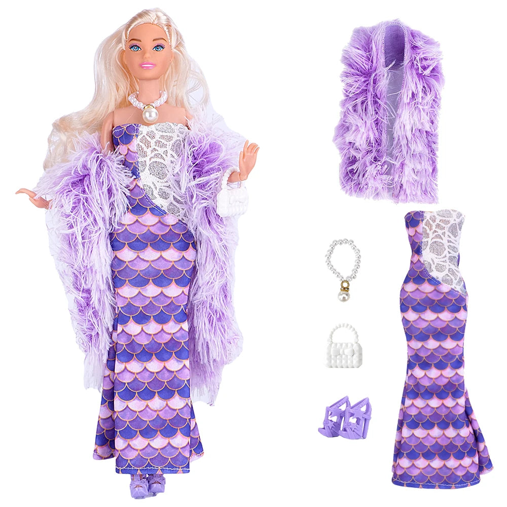 NK Pop Doll Clothes Mermaid Dress Fishtail Skirt Clothing for Barbie Clothes Doll Accessories Toy Gift JJ