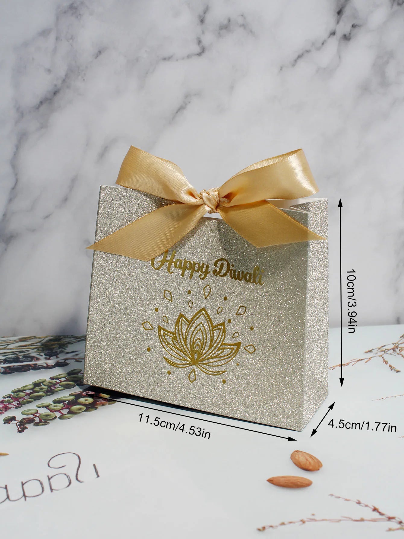 10/20/50pcs Indian Diwali Candy Box, Halloween, Glitter Powder,silver Powder, Three Exquisite Styles of Ribbon Packaging